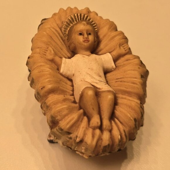 Vintage 15-piece, Nativity scene marked "Italy" (with creche) - Picture 13 of 14